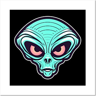 Alien Head Design Posters and Art